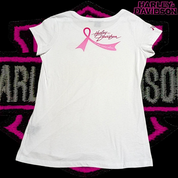 Harley-Davidson Women's L SS Tee | Breast Cancer Awareness "No One Rides Alone" - Picture 5 of 15
